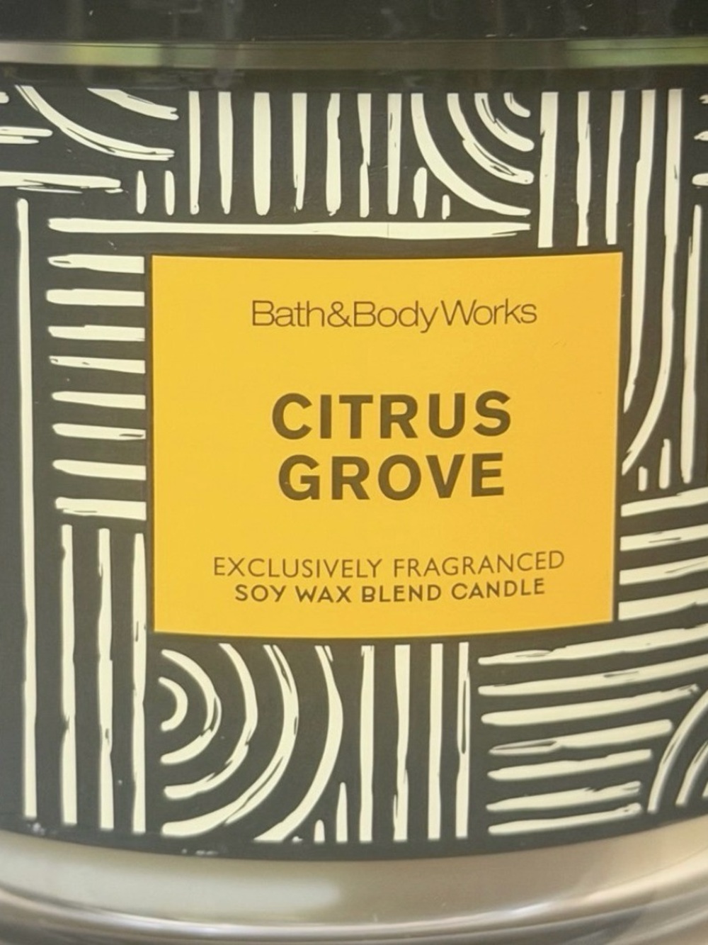 Bath & Body Works Citrus Grove Candle - Yellow & Black